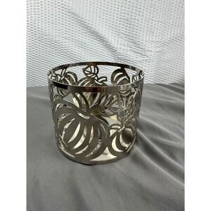 Slatkin & Co. Bath & Body Works Fall Pumpkin metal 3 wick candle holder